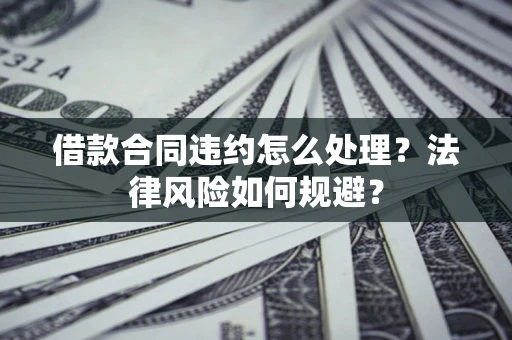 武汉借款合同违约怎么处理？法律风险如何规避？