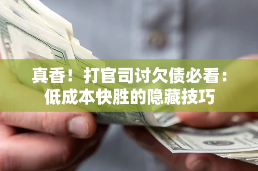 武汉真香！打官司讨欠债必看：低成本快胜的隐藏技巧